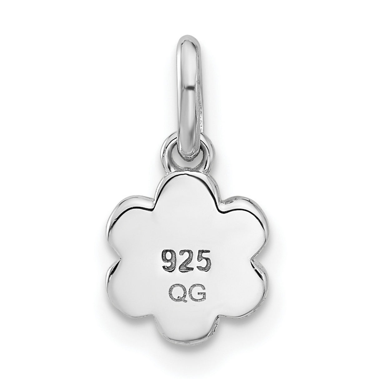 Sterling Silver Flower Pendant with Yellow Enamel Center and Light Blue Petals, Floral Charm Design