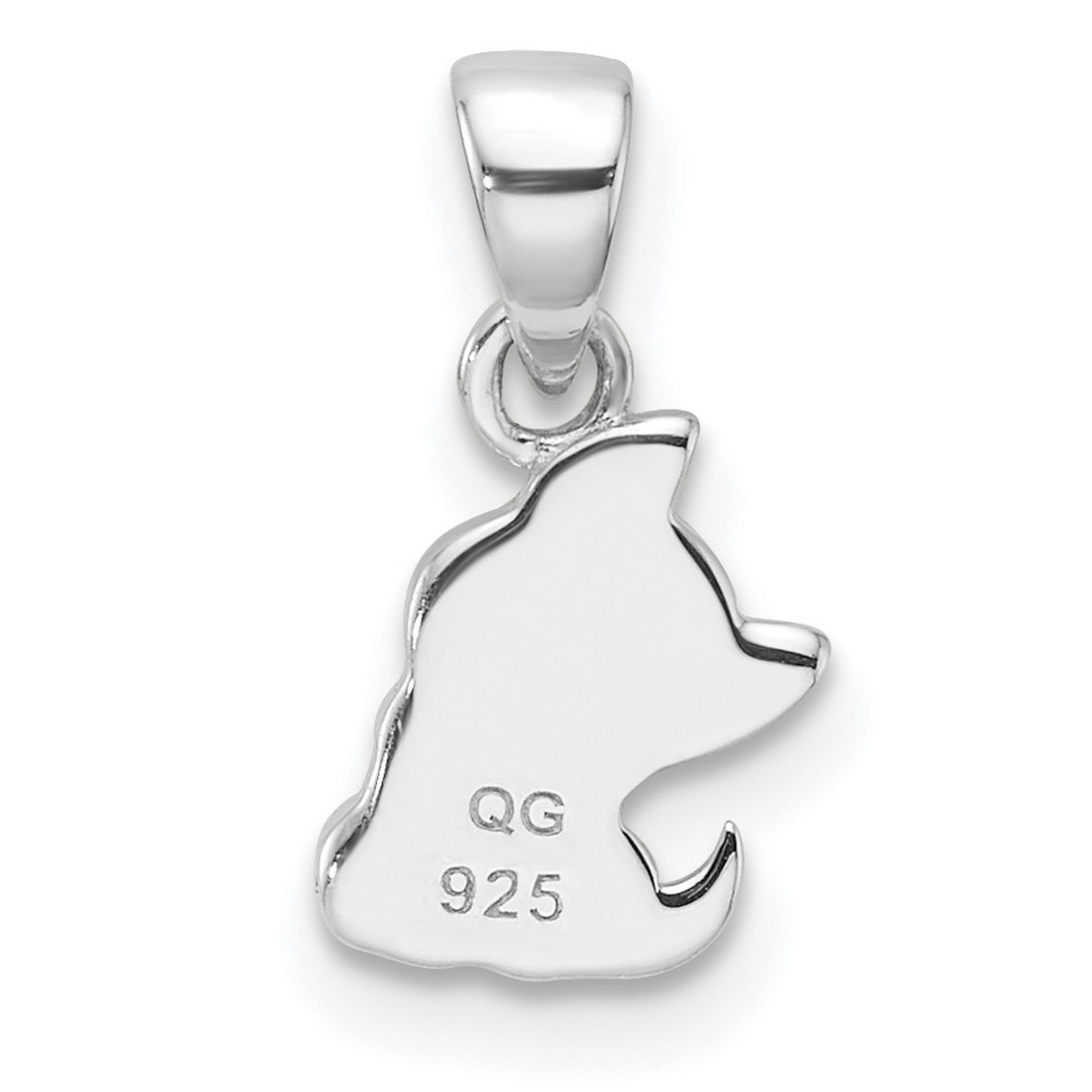 Sterling Silver Dog Pendant with Orange, White and Brown Enamel, Cute Cartoon Puppy Design