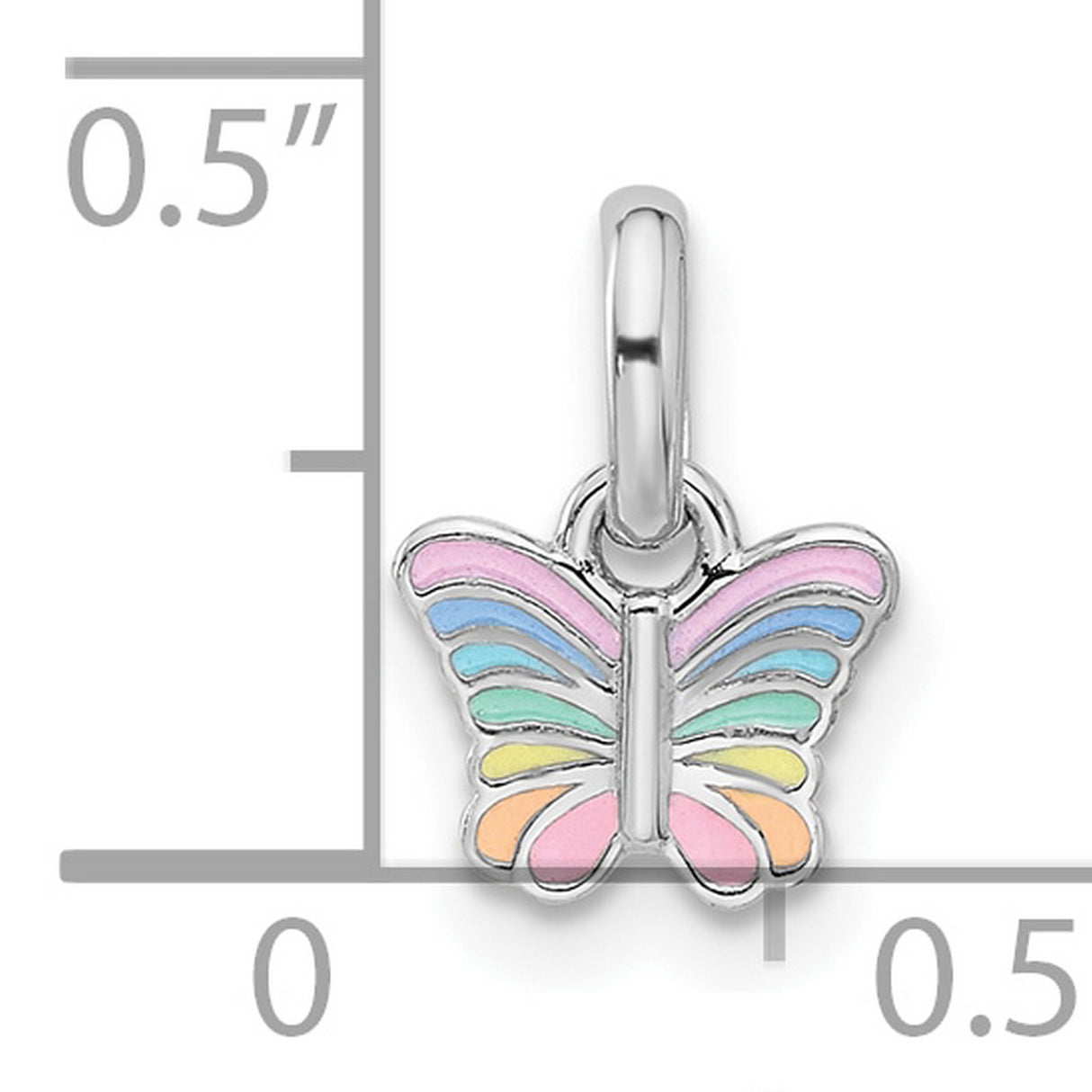 Sterling Silver Butterfly Pendant with Colorful Enamel Wings, Symbol of Growth and Freedom
