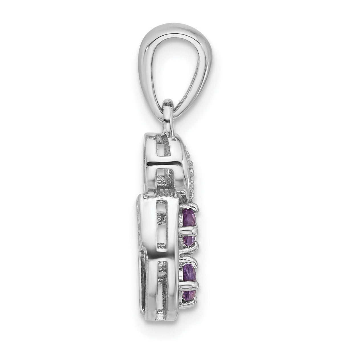 Sterling Silver Infinity Pendant with Amethyst and Cubic Zirconia Accents