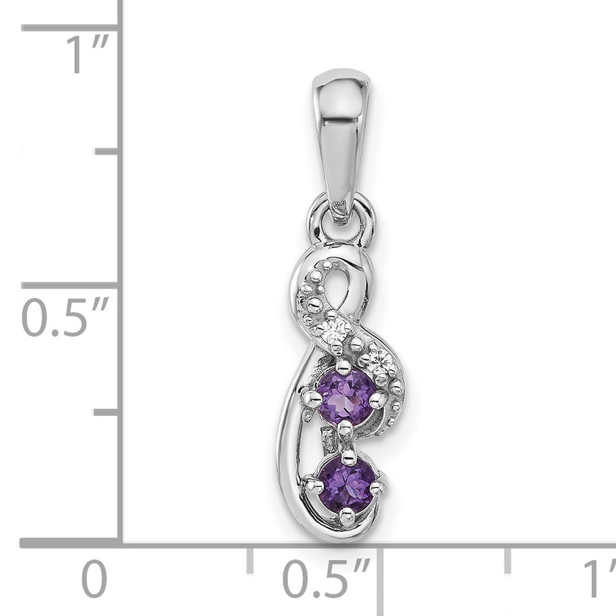 Sterling Silver Infinity Pendant with Amethyst and Cubic Zirconia Accents