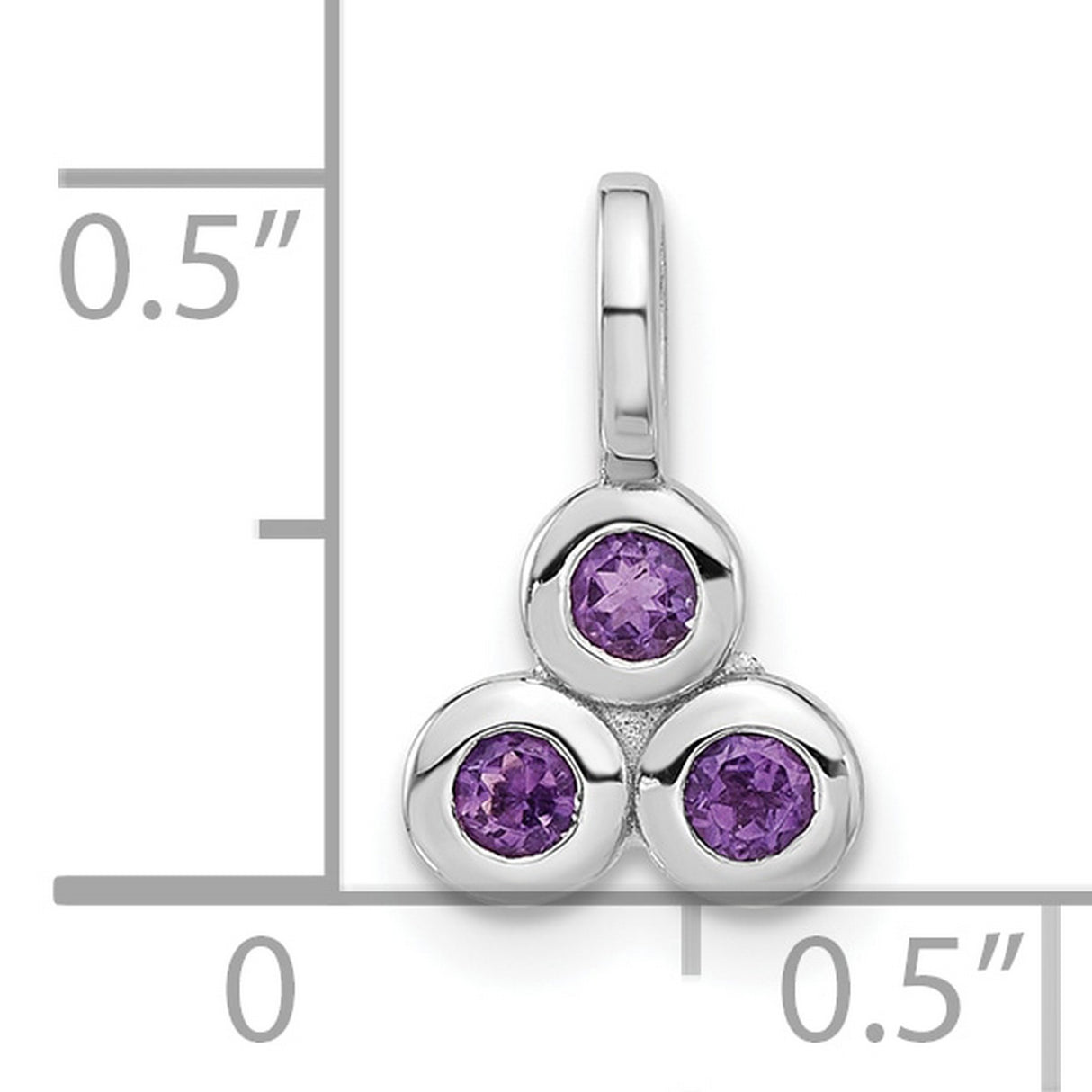 Sterling Silver Pendant with Amethyst Trio in Triangle Cluster Design, Spiritual Symbolism for Women