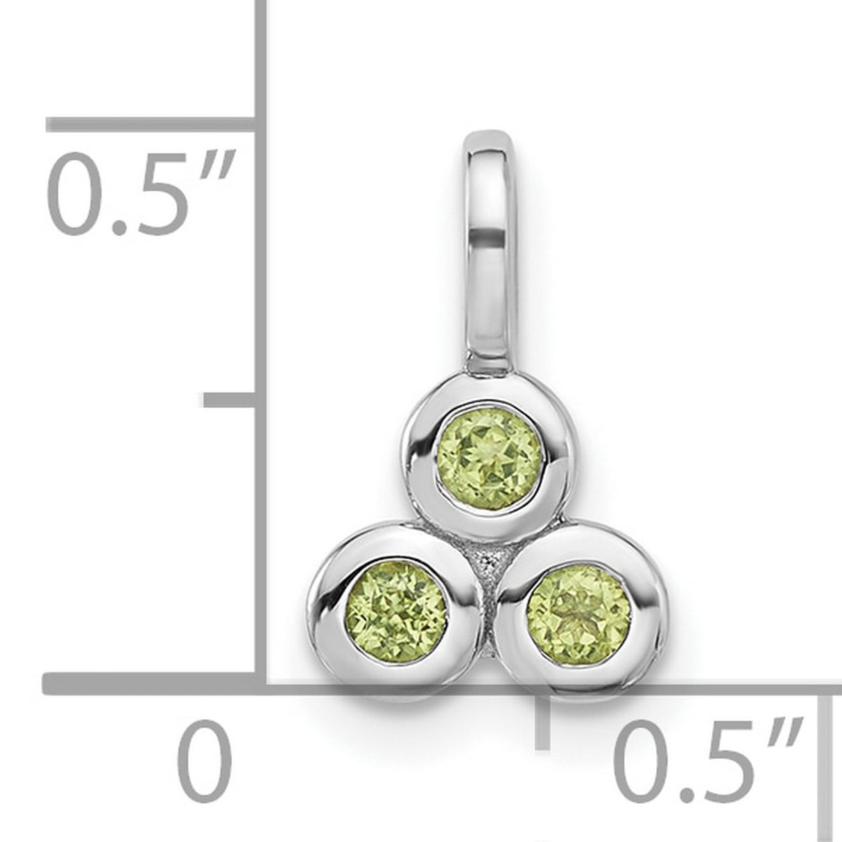 Peridot Charm Pendant in Real 925 Sterling Silver