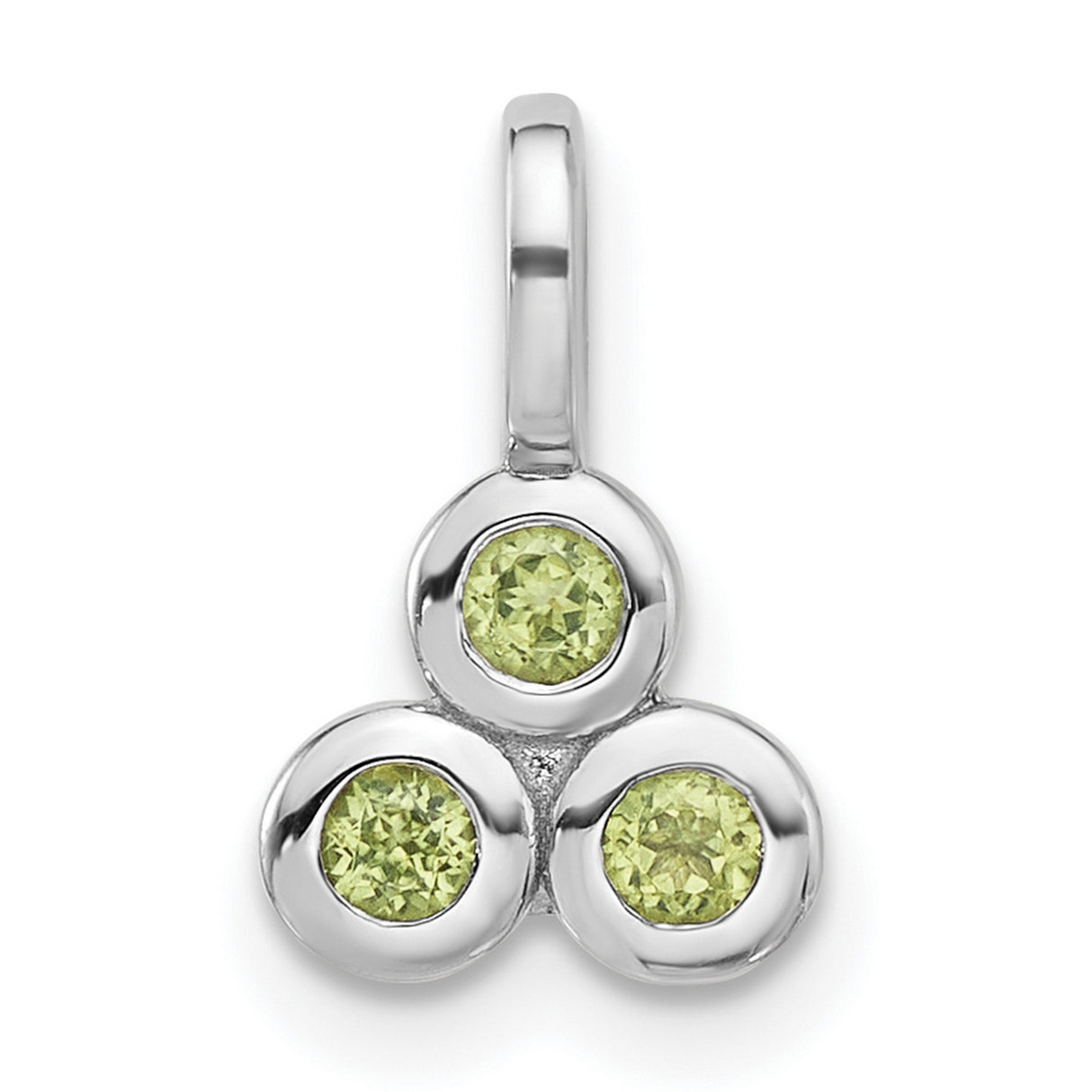 Peridot Charm Pendant in Real 925 Sterling Silver