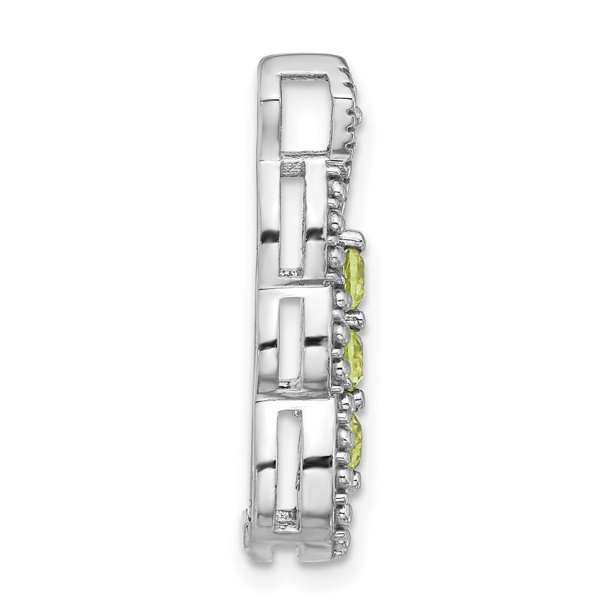 Sterling Silver Infinity Pendant with Peridot in Vintage Loop Design for Women
