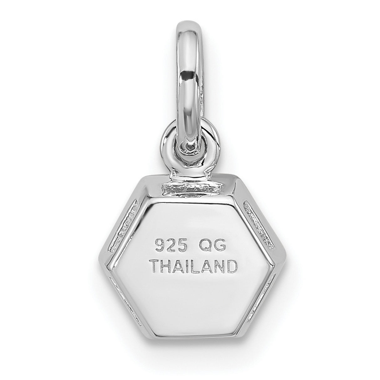 Sterling Silver Peridot Pendant with Faceted Round Gemstone in Hexagon Frame