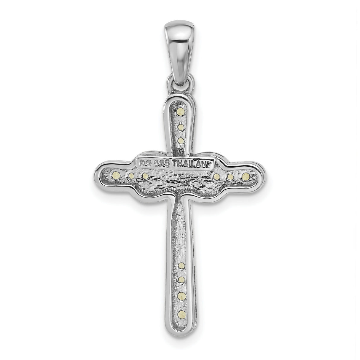 Sterling Silver Infinity Cross Pendant with Peridot, Spiritual Symbol for Men and Women