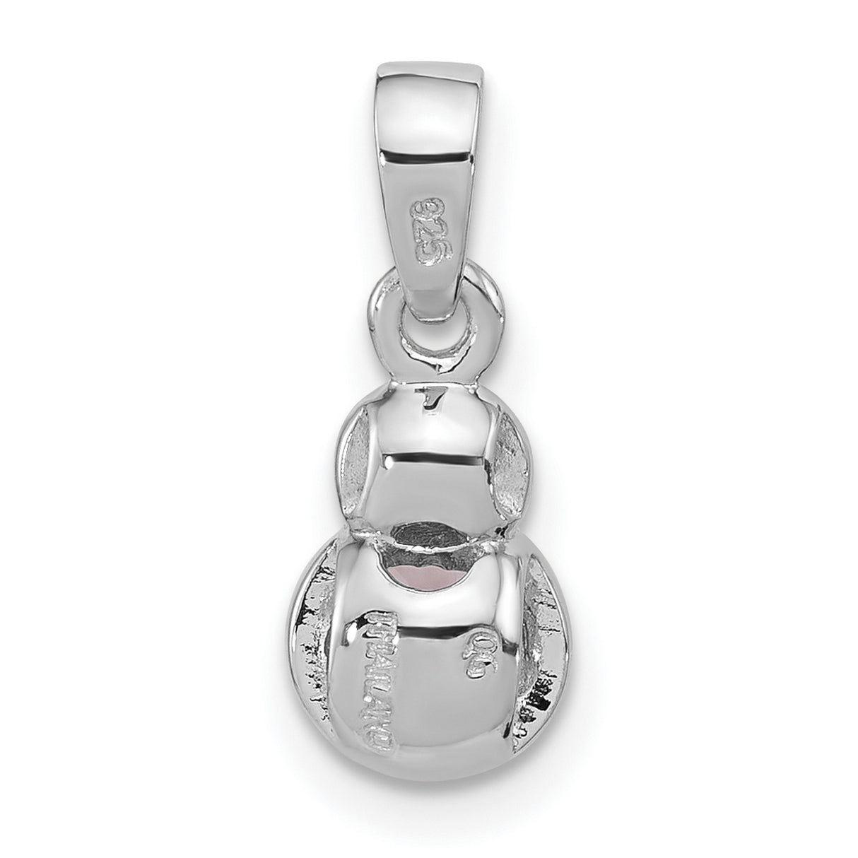 Sterling Silver Pendant with Two Round Amethyst Gemstones, Vertical Modern Minimalist Design