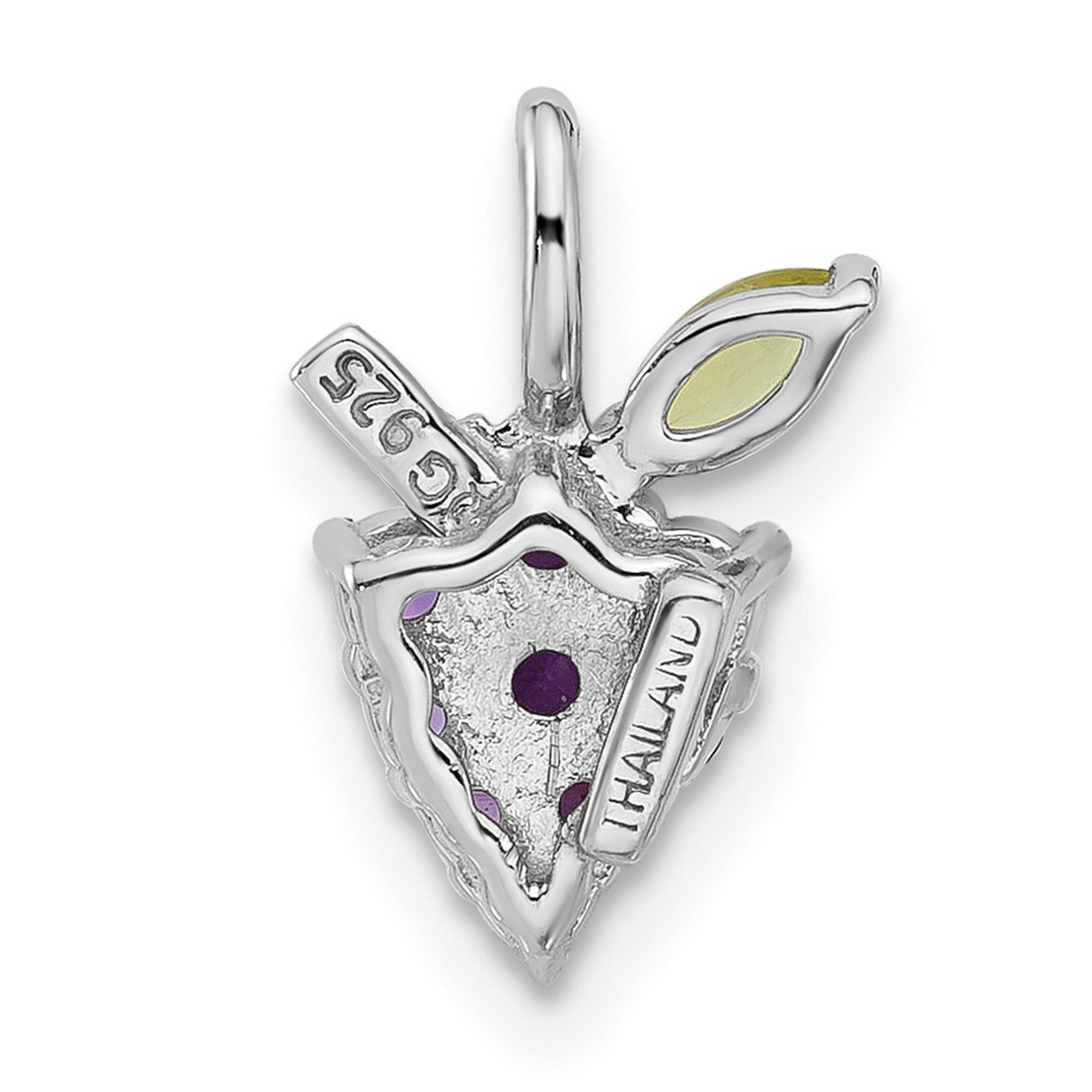 Sterling Silver Pendant with Amethyst and Peridot, Grape Cluster Vine Leaf Design for Women