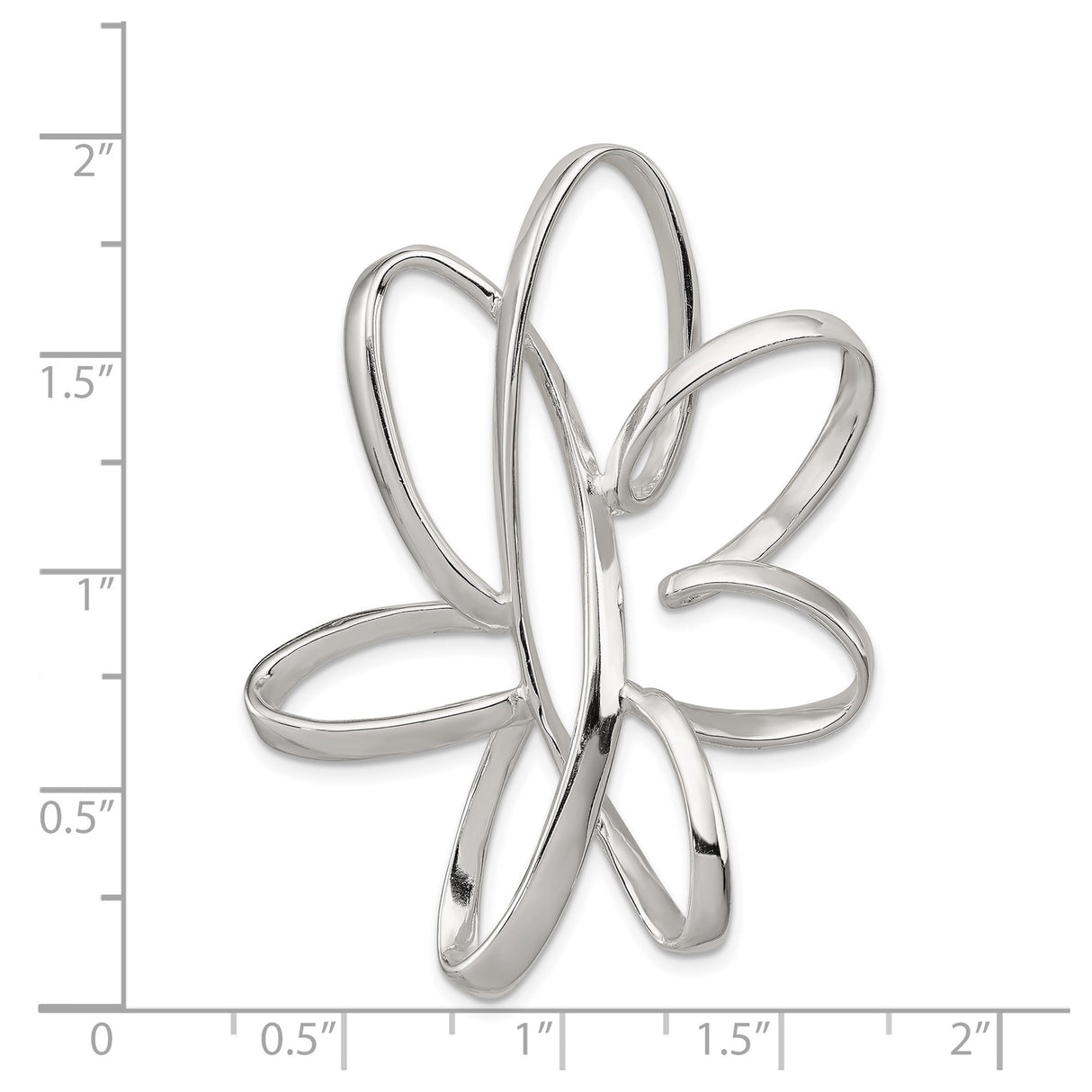 Sterling Silver Flower Pendant with Open Loop Petal Design, Modern Minimalist Jewelry for Women