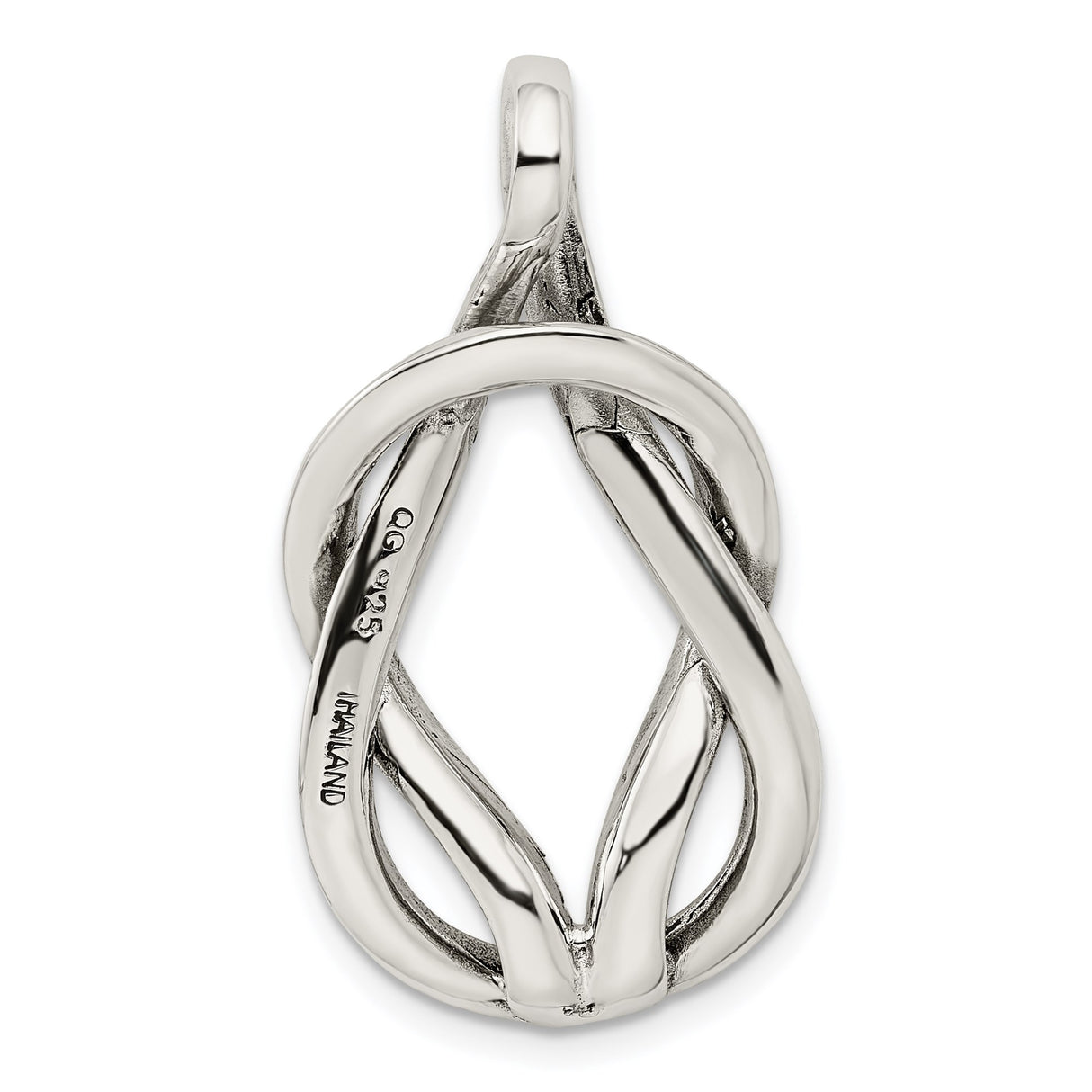Sterling Silver Knot Pendant with Abstract Infinity Design, Minimalist Unity Jewelry for Women