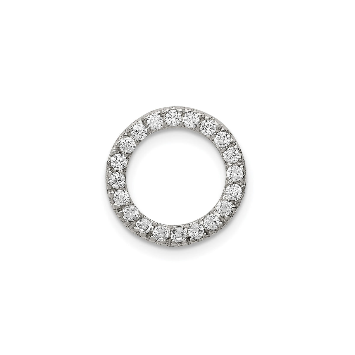 Sterling Silver Open Circle Pendant with Cubic Zirconia, Symbol of Eternal Love and Unity