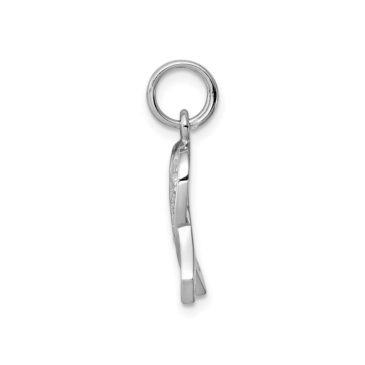 Sterling Silver Awareness Ribbon Pendant with Cubic Zirconia, Symbolic Hope Jewelry for Women
