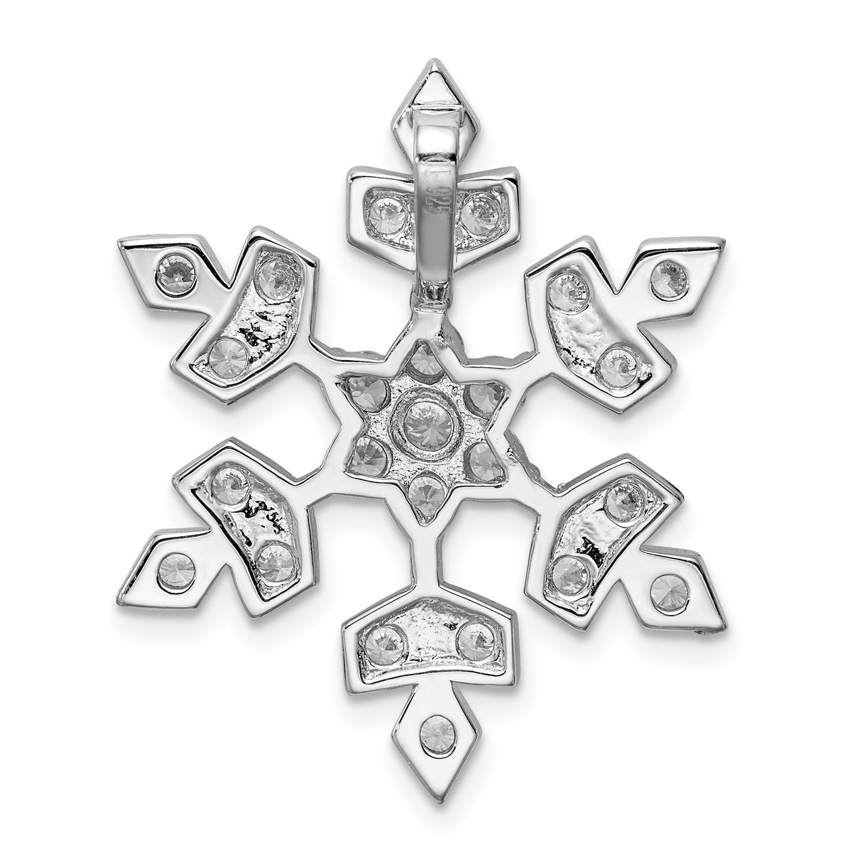 Sterling Silver Snowflake Pendant with Cubic Zirconia, Winter Holiday Jewelry for Women