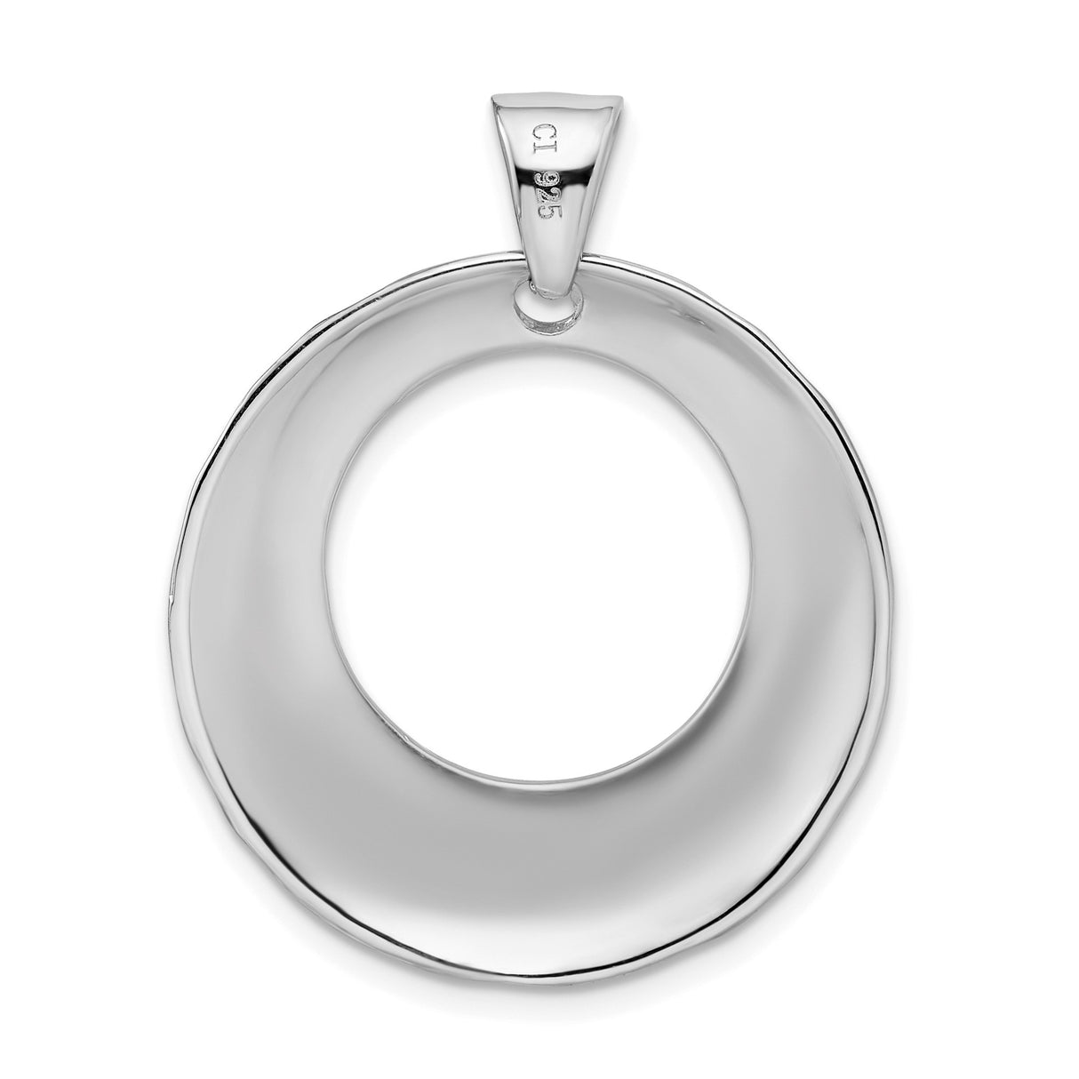 Sterling Silver Open Circle Pendant with Hammered Texture, Minimalist Modern Jewelry for Women