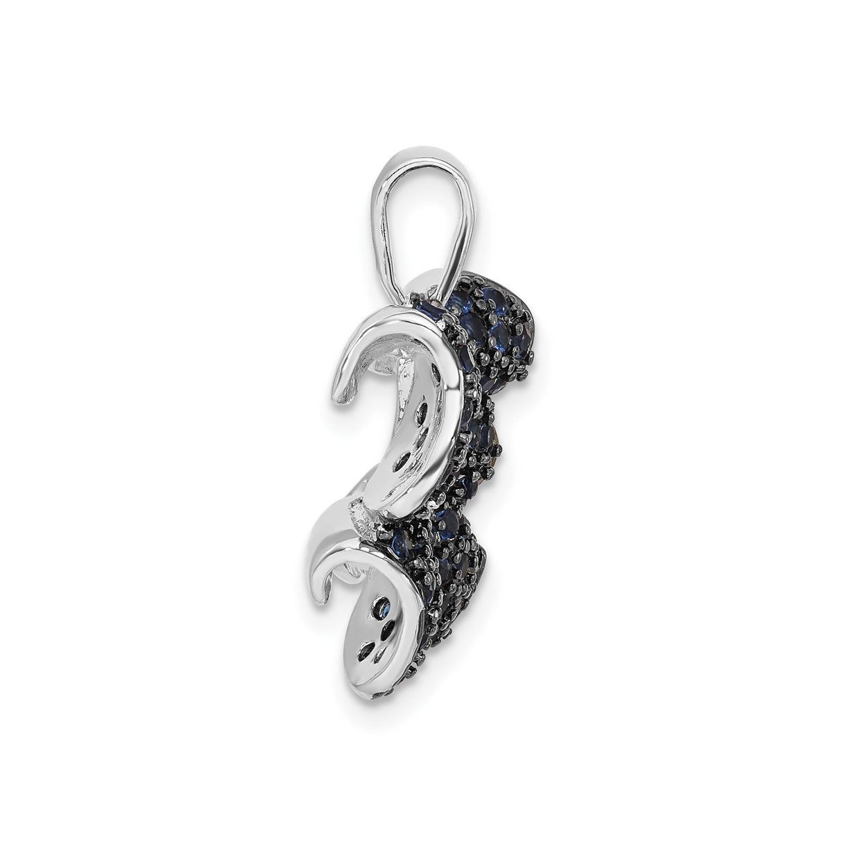 Sterling Silver Butterfly Pendant with Blue and Clear Cubic Zirconia, Nature Inspired Jewelry for Women