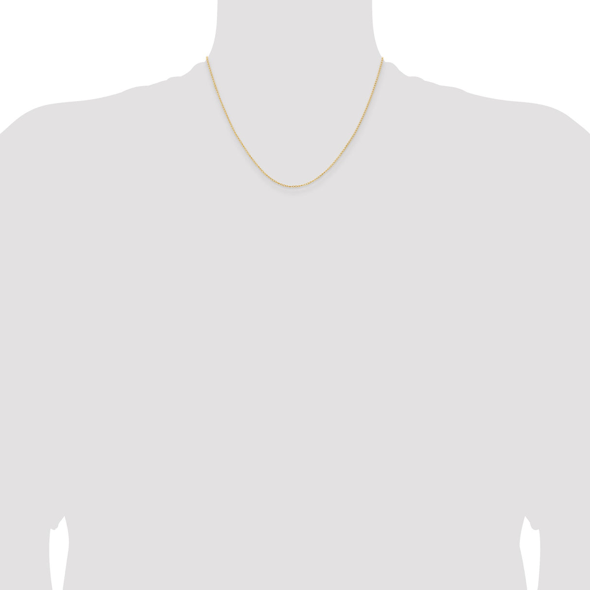925 White Gold 1 mm Curb Chain Necklace, Polished detail view