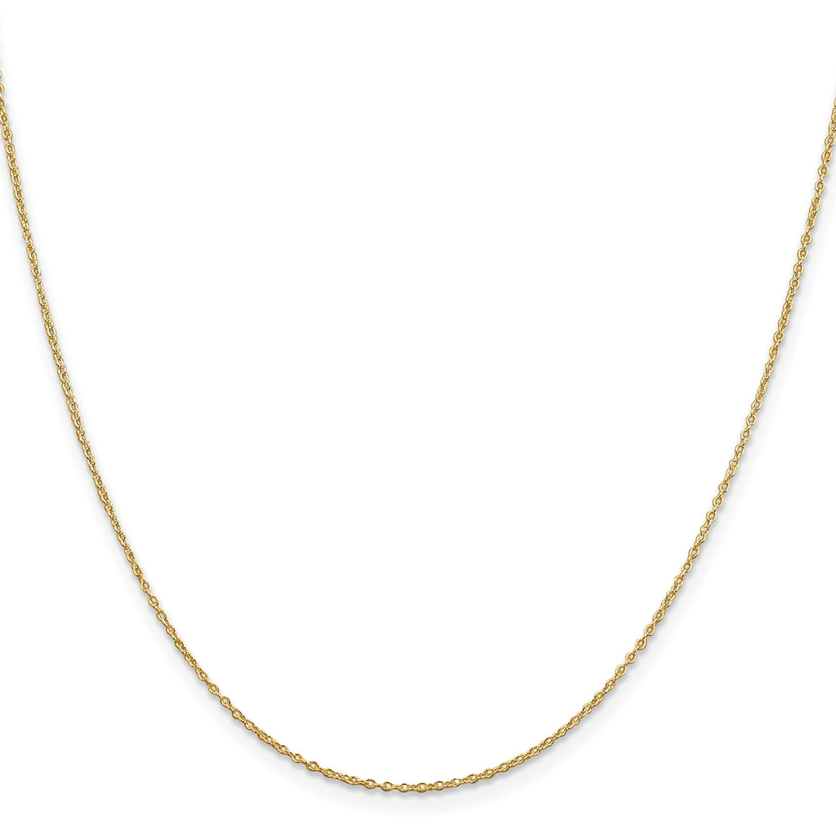 925 Yellow Gold 1.1 mm Cable Chain Necklace