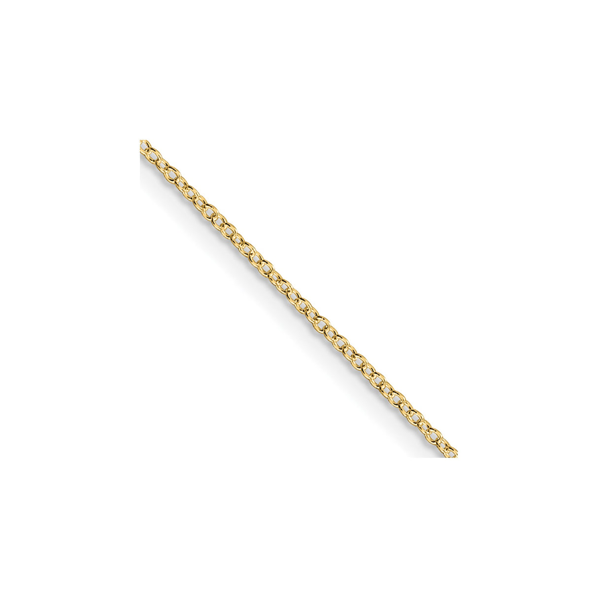 925 Yellow Gold 1.1 mm Cable Chain Necklace detail view