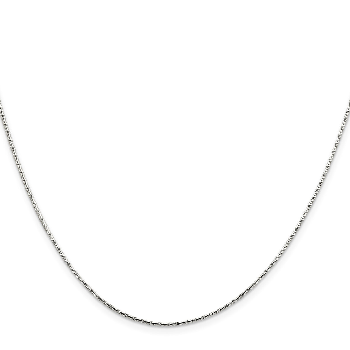 925 White Gold 1 mm Box Chain Necklace, Polished