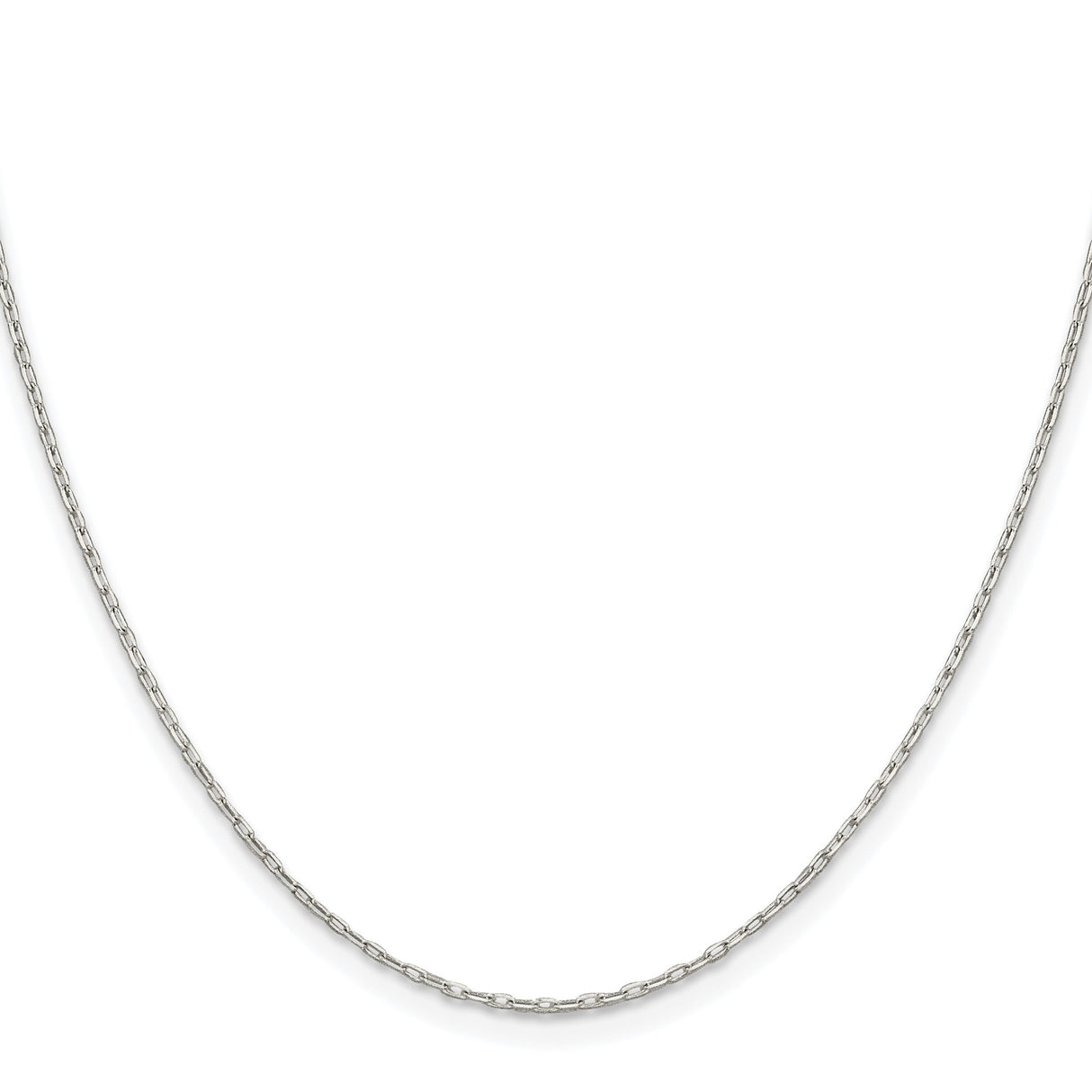 925 White Gold 1 mm Polished Chain Necklace