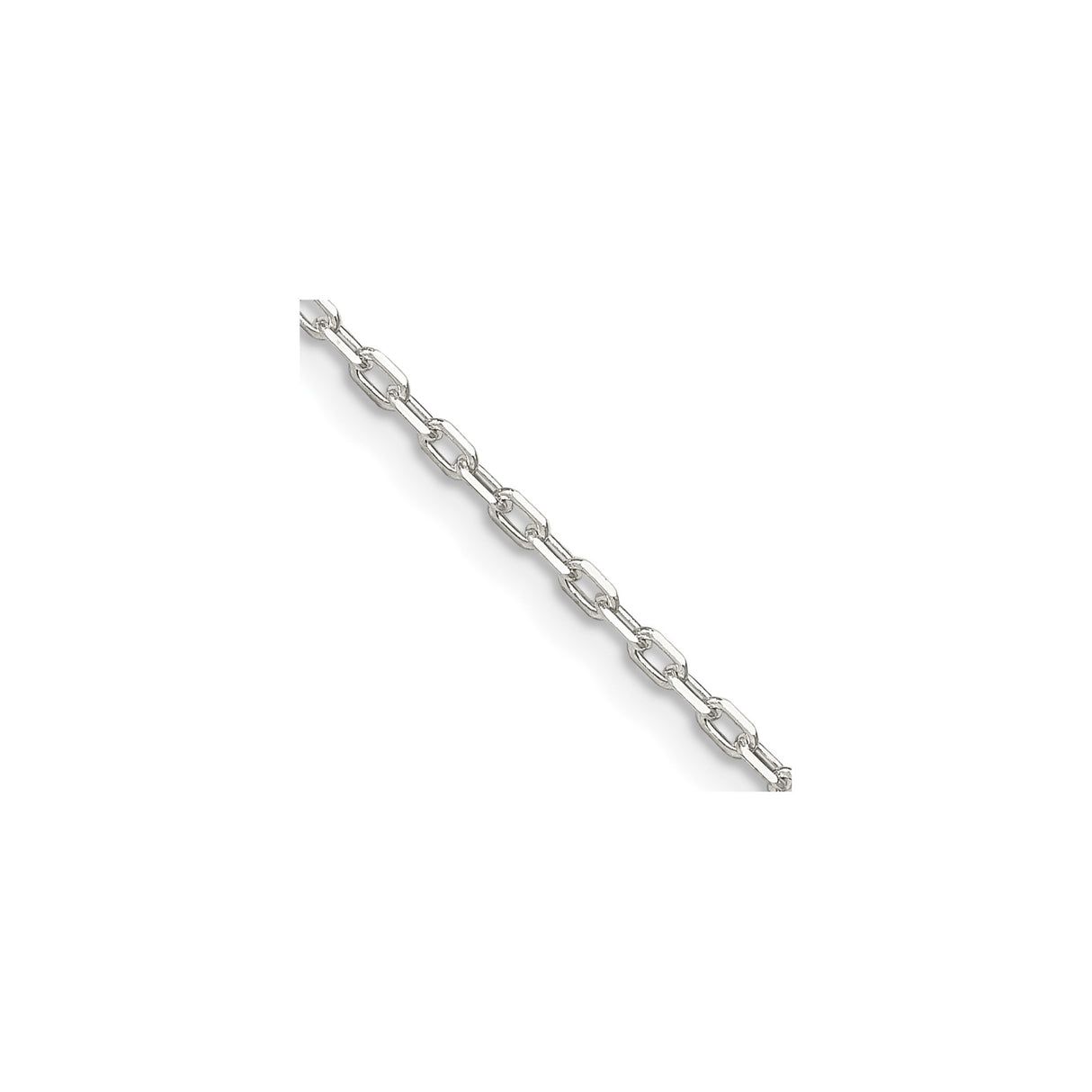 925 White Gold 1.65 mm Polished Chain Necklace, Solid alternate angle