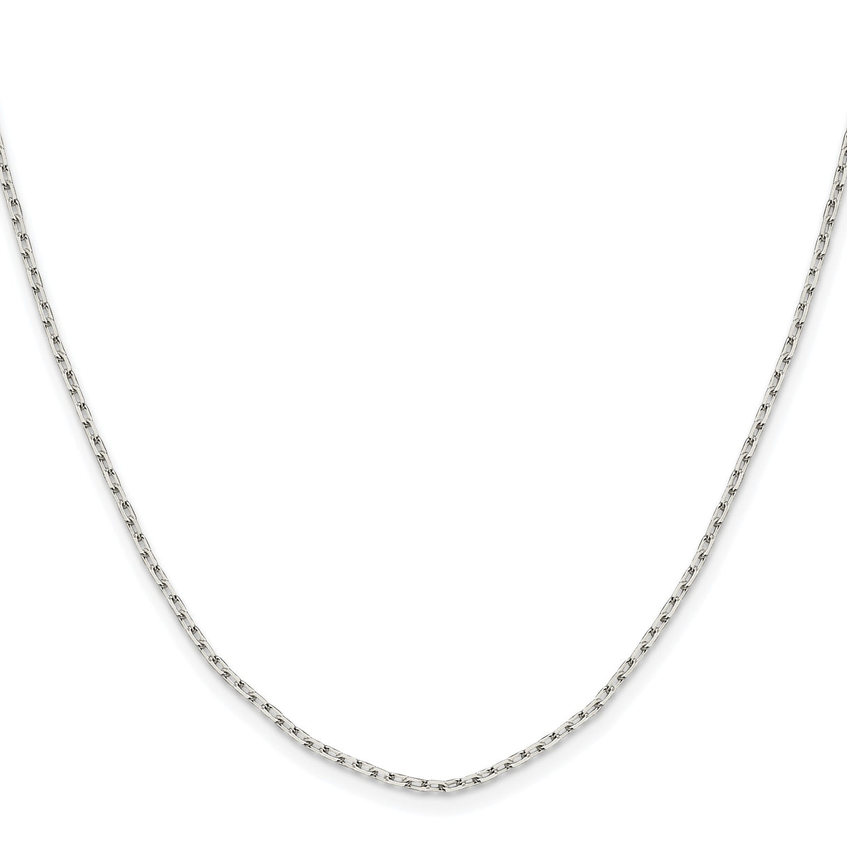 925 White Gold 1.65 mm Polished Chain Necklace