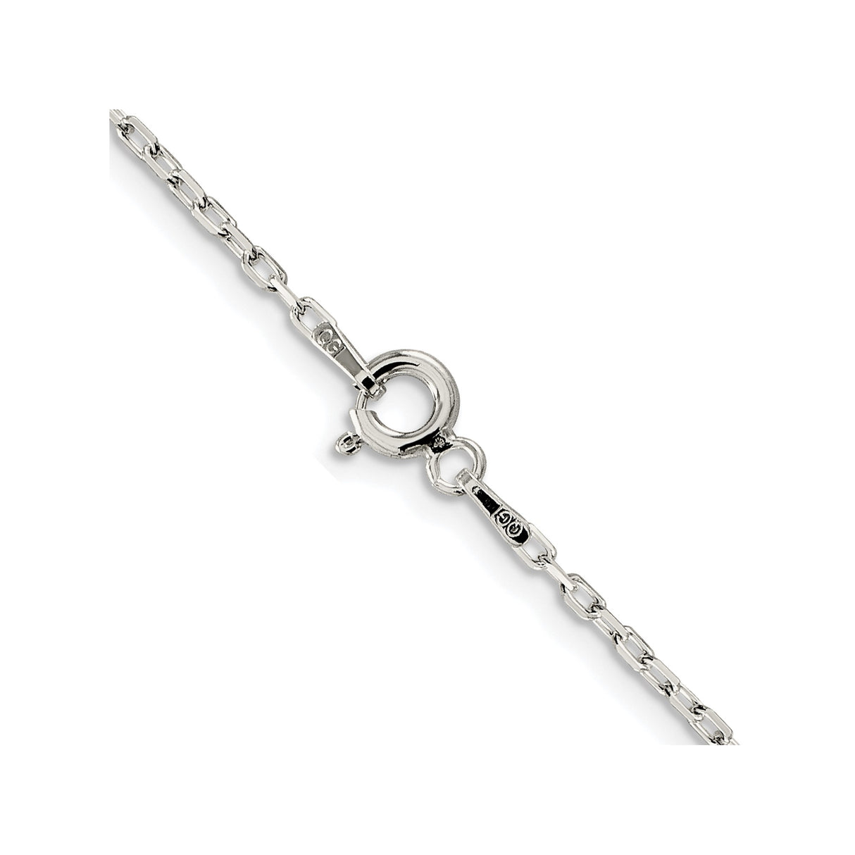 925 White Gold 1.65 mm Polished Chain Necklace alternate angle