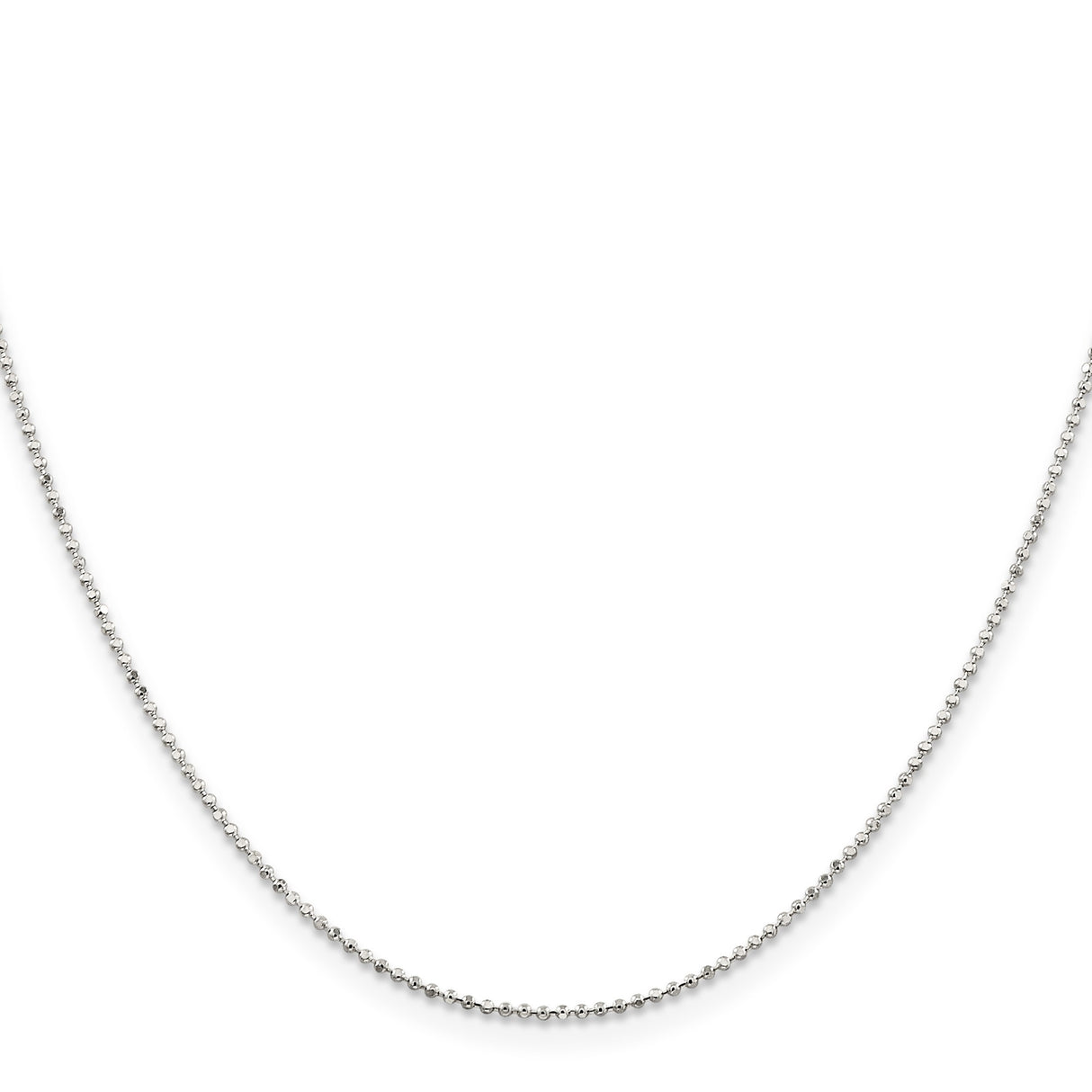 925 White Gold 1.05 mm Polished Chain Necklace, Solid