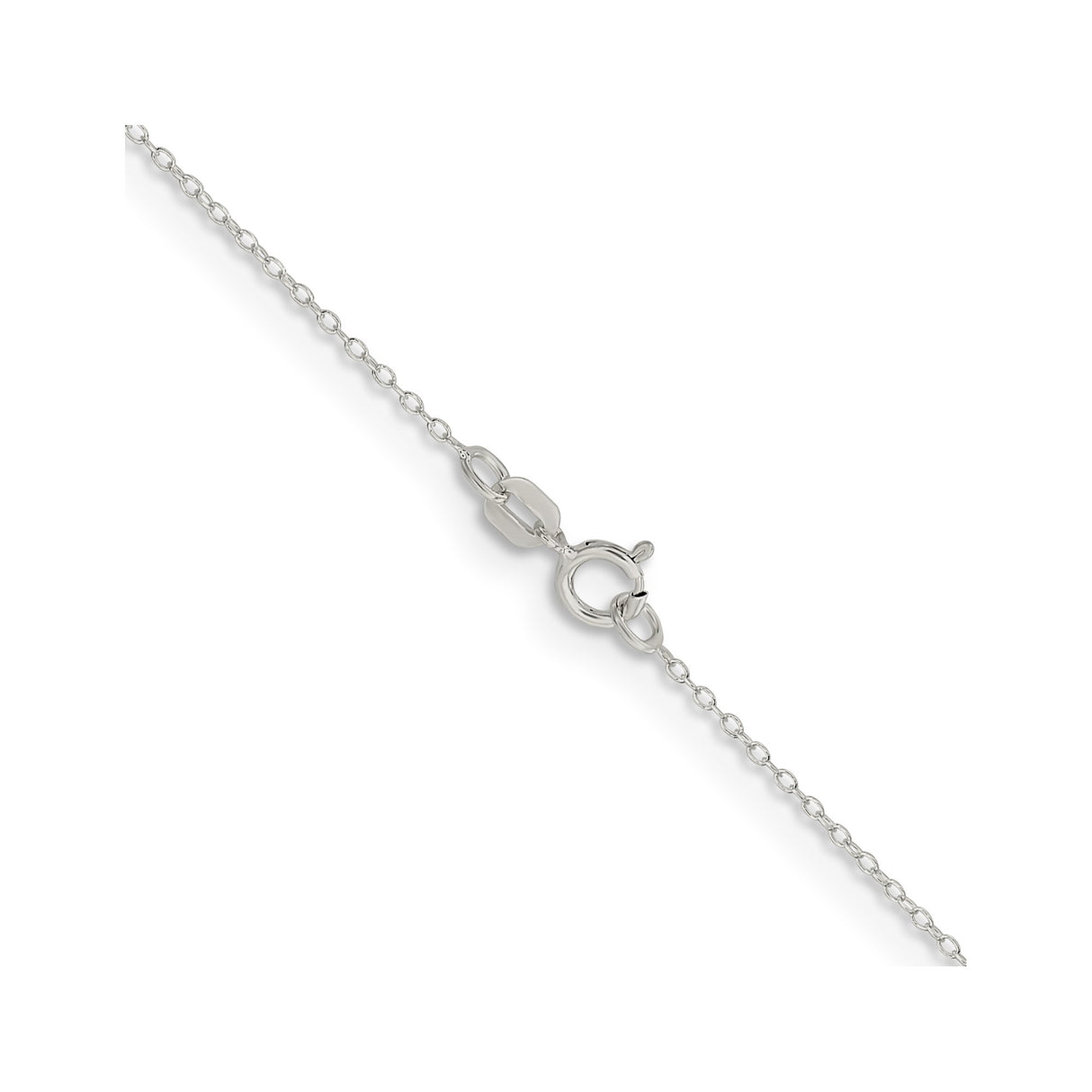 925 White Gold 0.95 mm Polished Chain Necklace, Solid alternate angle