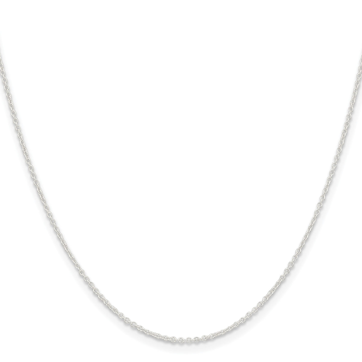 925 White Gold 1.45 mm Polished Chain Necklace, Solid
