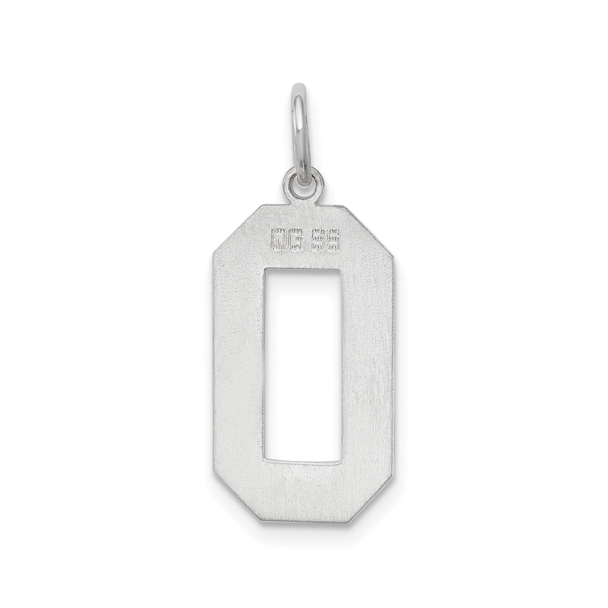Sterling Silver Number 0 Pendant Charm, Open Style Minimalist Jewelry Token