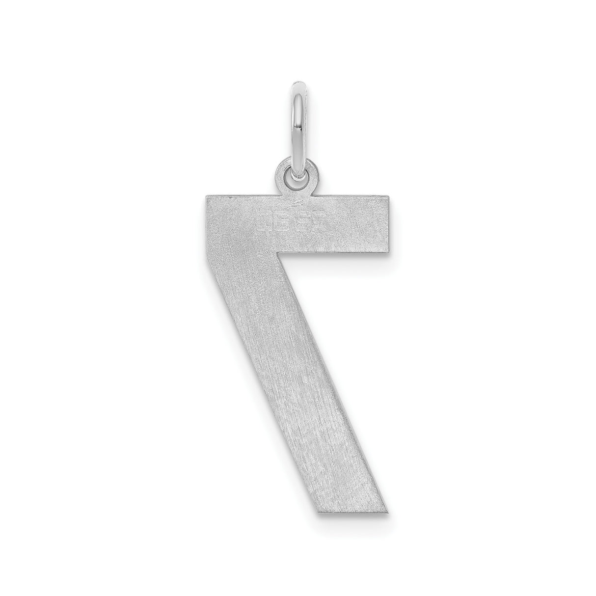 Sterling Silver Number 7 Pendant Charm, Polished Lucky Seven Symbol for Men and Women