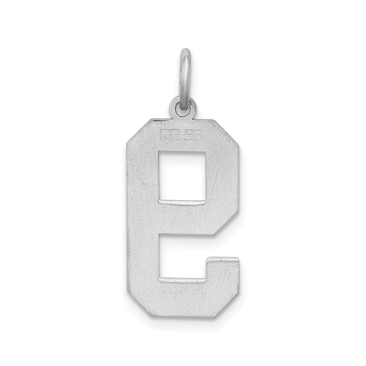 Sterling Silver Number 9 Pendant Charm, Bold Block Style, Unisex Jewelry