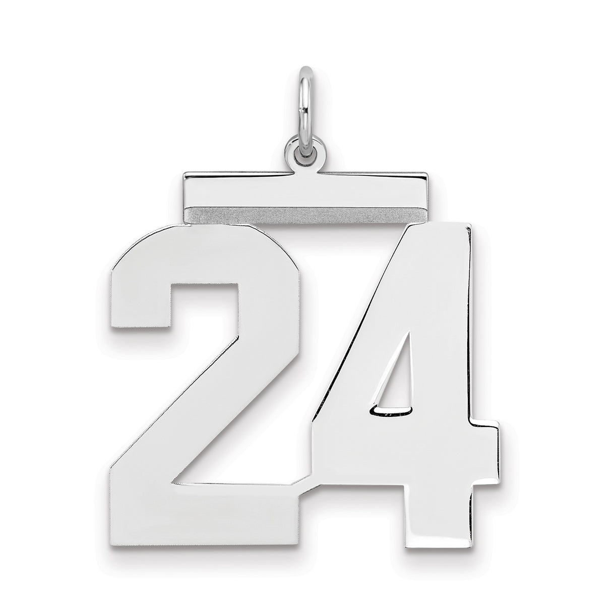 Sterling Silver Number 24 Pendant, Bold Jersey Number Charm for Men and Women