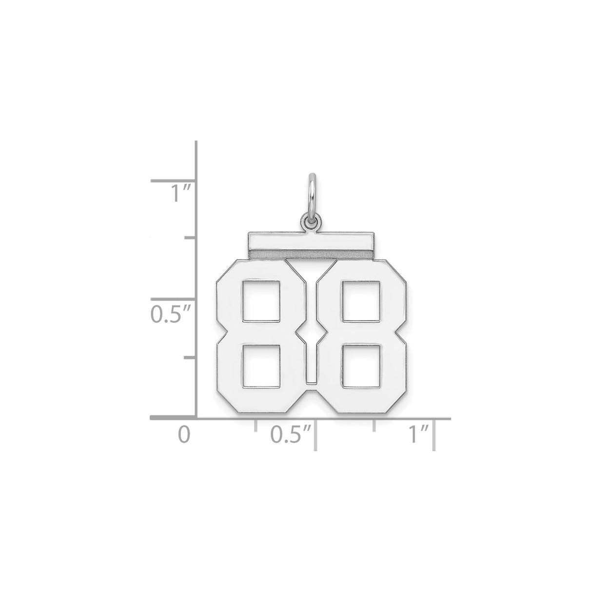 Sterling Silver Number 88 Pendant, Bold Jersey Style Sports Charm for Men and Unisex