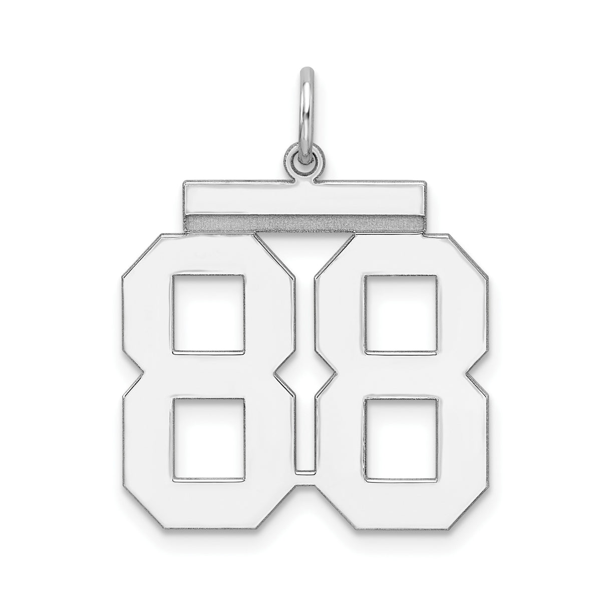 Sterling Silver Number 88 Pendant, Bold Jersey Style Sports Charm for Men and Unisex