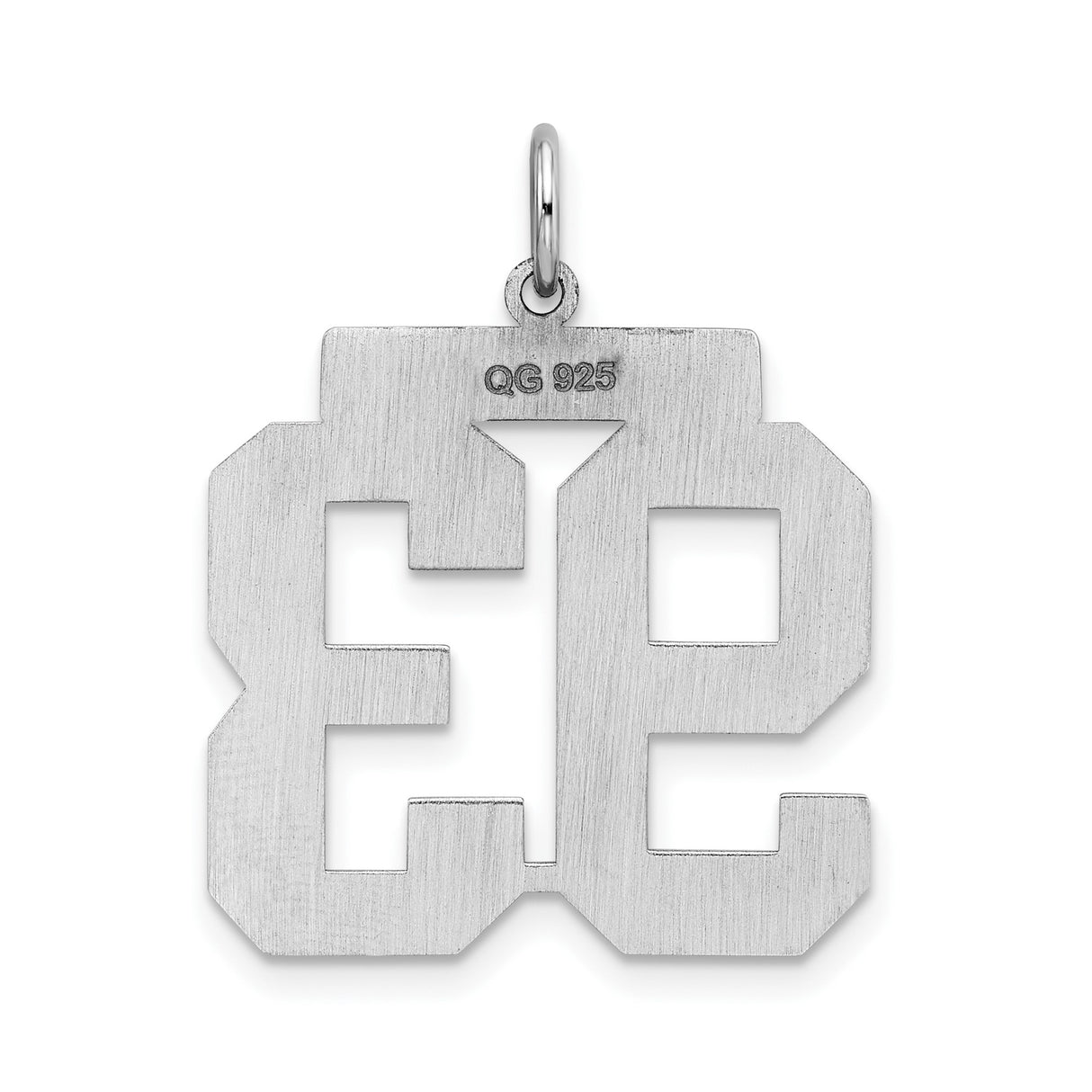 Large Polished Number 93 Charm Pendant in Real 925 Sterling Silver