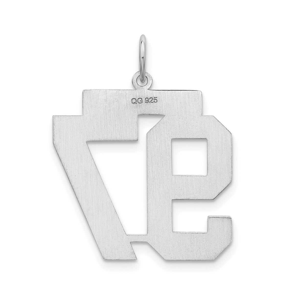 Sterling Silver Pendant with Number 97, Bold Athletic Style for Men or Unisex Wear