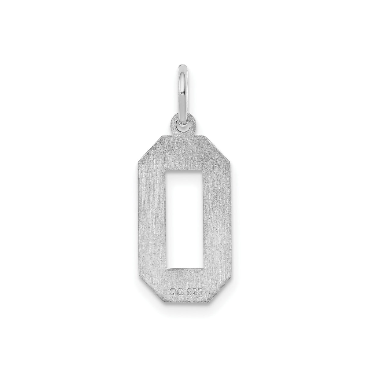 Sterling Silver Letter O Pendant with Open Center, Flat Initial Charm