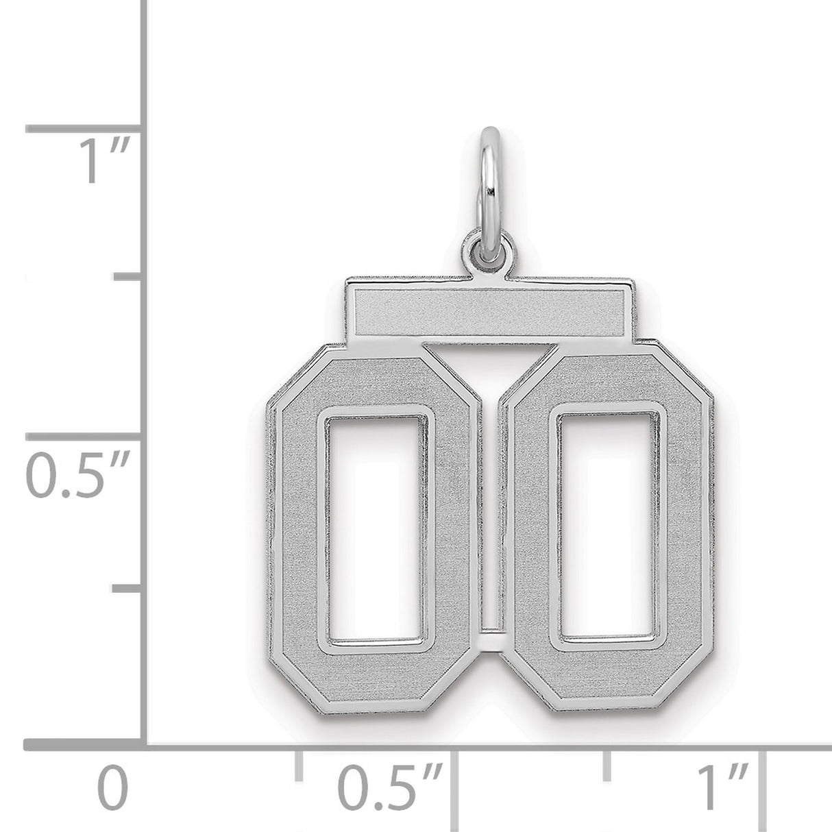 Sterling Silver 00 Pendant, Bold Block Number Design, Unisex Sports Charm