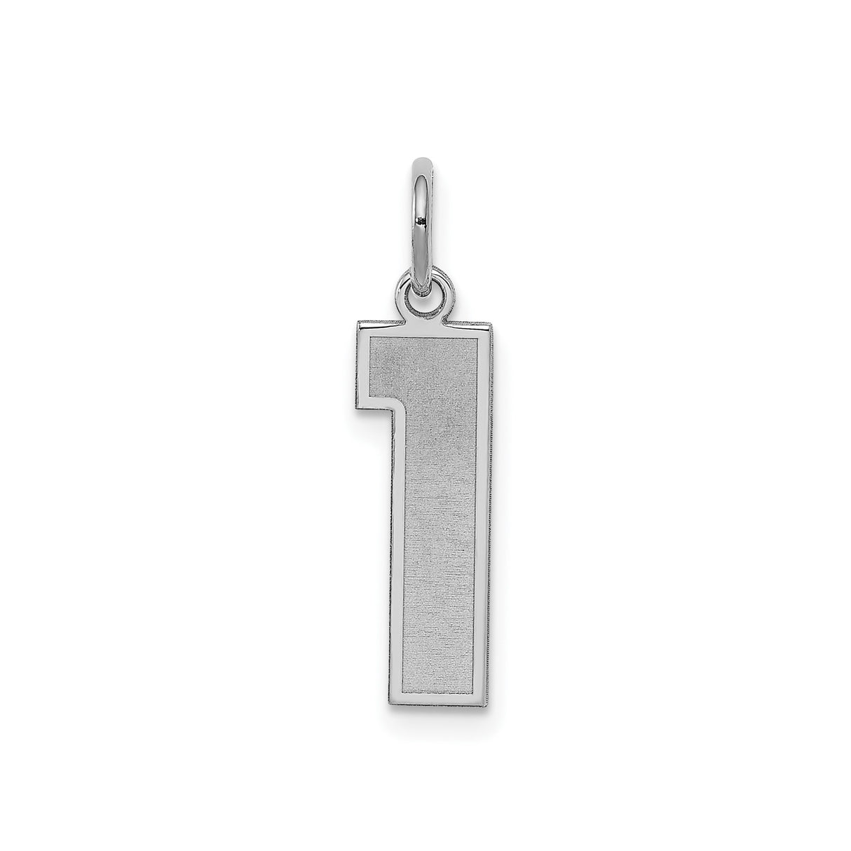 Sterling Silver Number 1 Pendant Charm, Bold Polished Design, Unisex Symbolic Jewelry