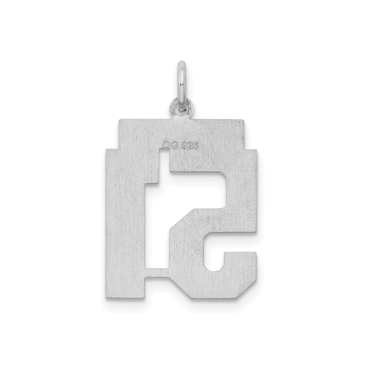 Sterling Silver Number 51 Pendant Charm, Bold Geometric Design for Sports Fans or Milestone Gifts