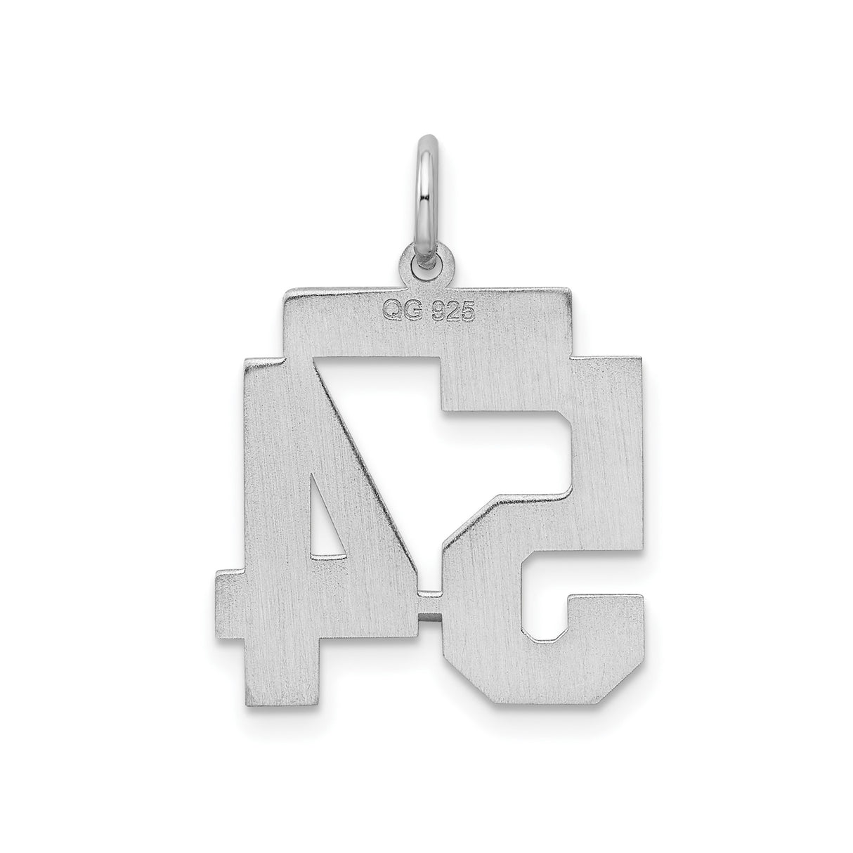 Sterling Silver Number 54 Pendant, Bold Block Numerals, Sports Team Theme, Unisex Jewelry
