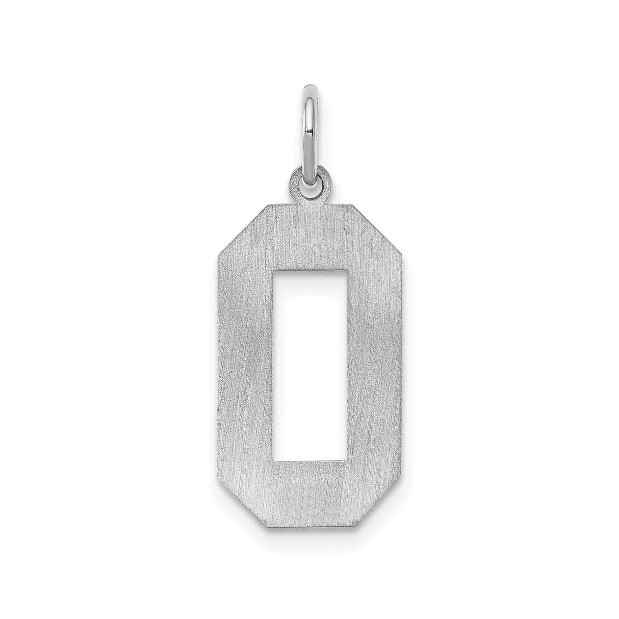 Sterling Silver Letter O Pendant, Octagon Cutout Initial Charm, Unisex Alphabet Jewelry