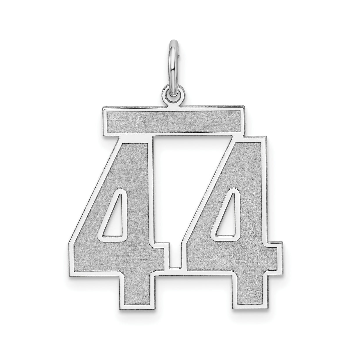 Sterling Silver Number 44 Pendant, Bold Block Sports Jersey Style for Men or Women