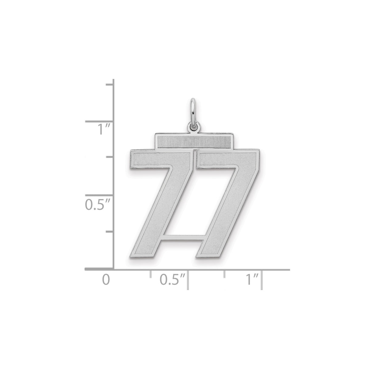 Sterling Silver Number 77 Pendant, Bold Modern Angel Number Charm for Men, Spiritual Jewelry