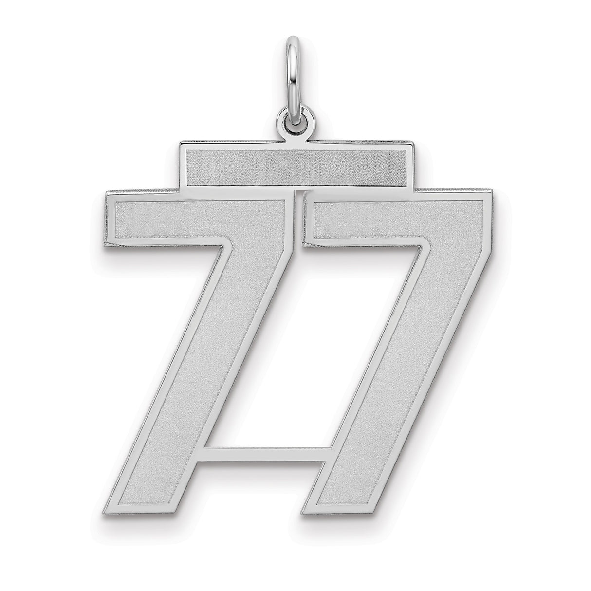 Sterling Silver Number 77 Pendant, Bold Modern Angel Number Charm for Men, Spiritual Jewelry