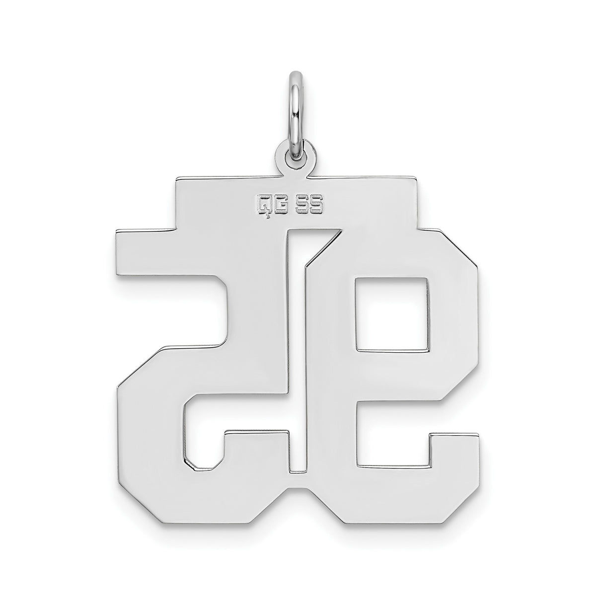 Large Satin Number 95 Charm Pendant in Real 925 Sterling Silver