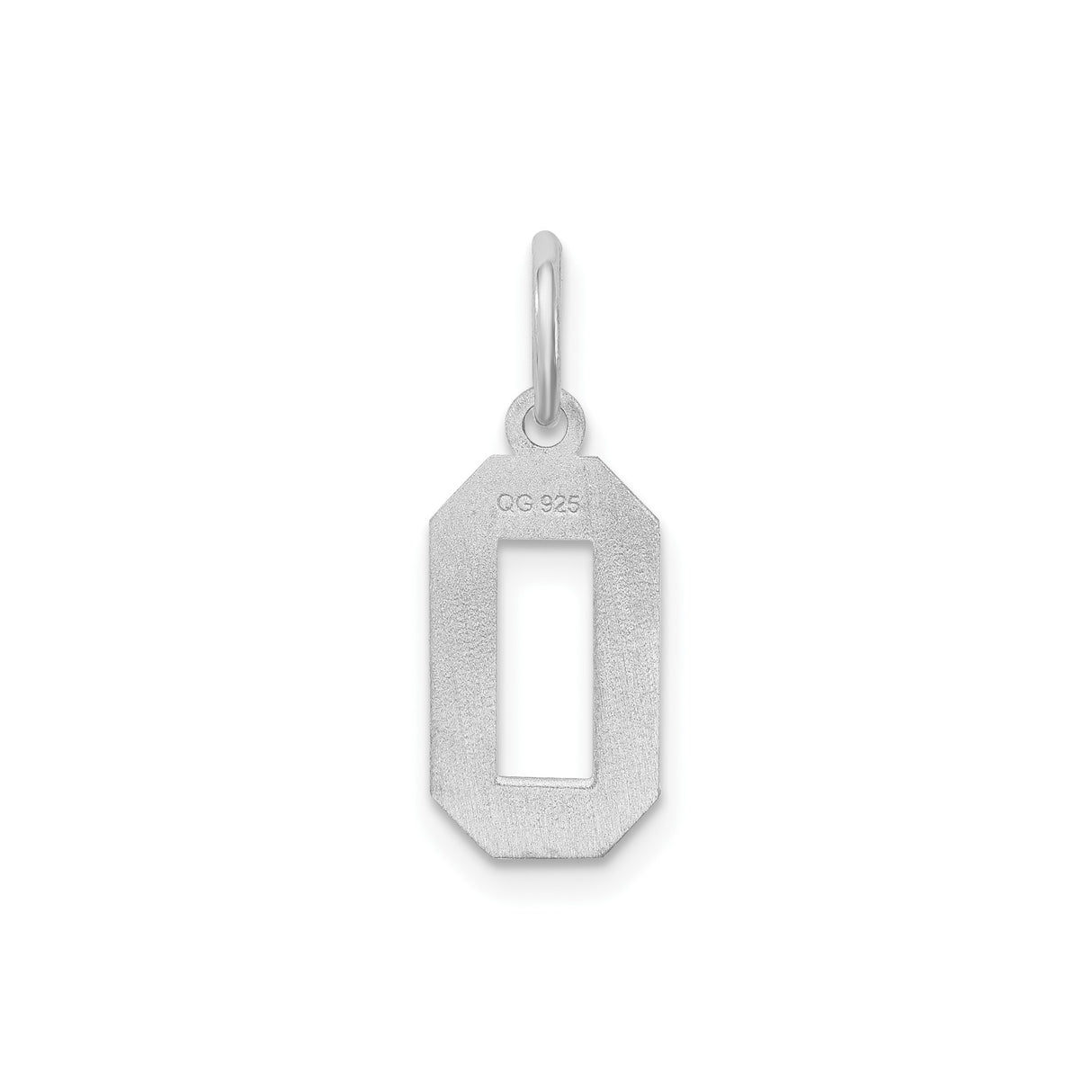 Sterling Silver Letter O Pendant Charm, Flat Block Initial Monogram, Unisex Jewelry for Necklace or Bracelet